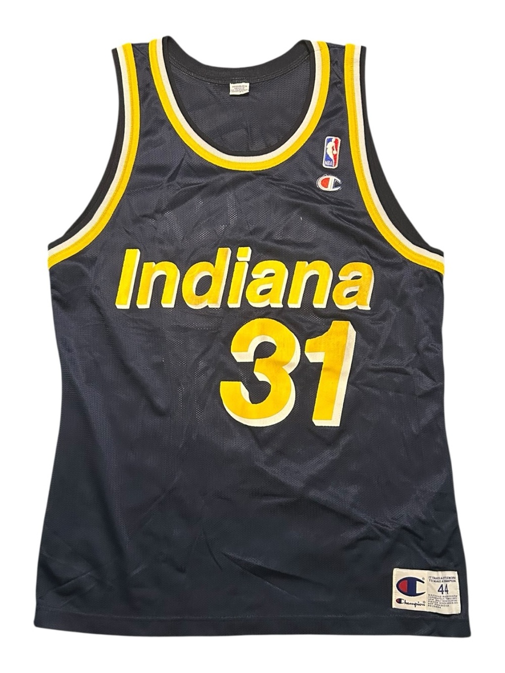 Vintage Reggie Miller Indiana Pacers Champion Basketball Jersey Size 44